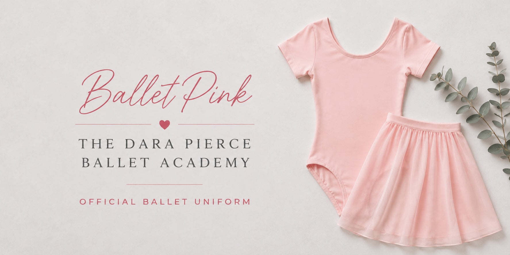 Dara Pierce Ballet Academy Ballet Pink uniform with pink leotard and matching ballet skirt