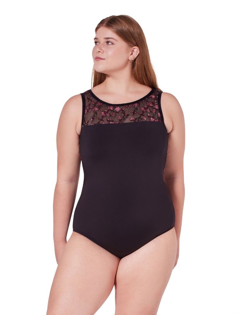 Ballet Leotard – Capezio Allure Floral Mesh Back Ornate Romance image 0
