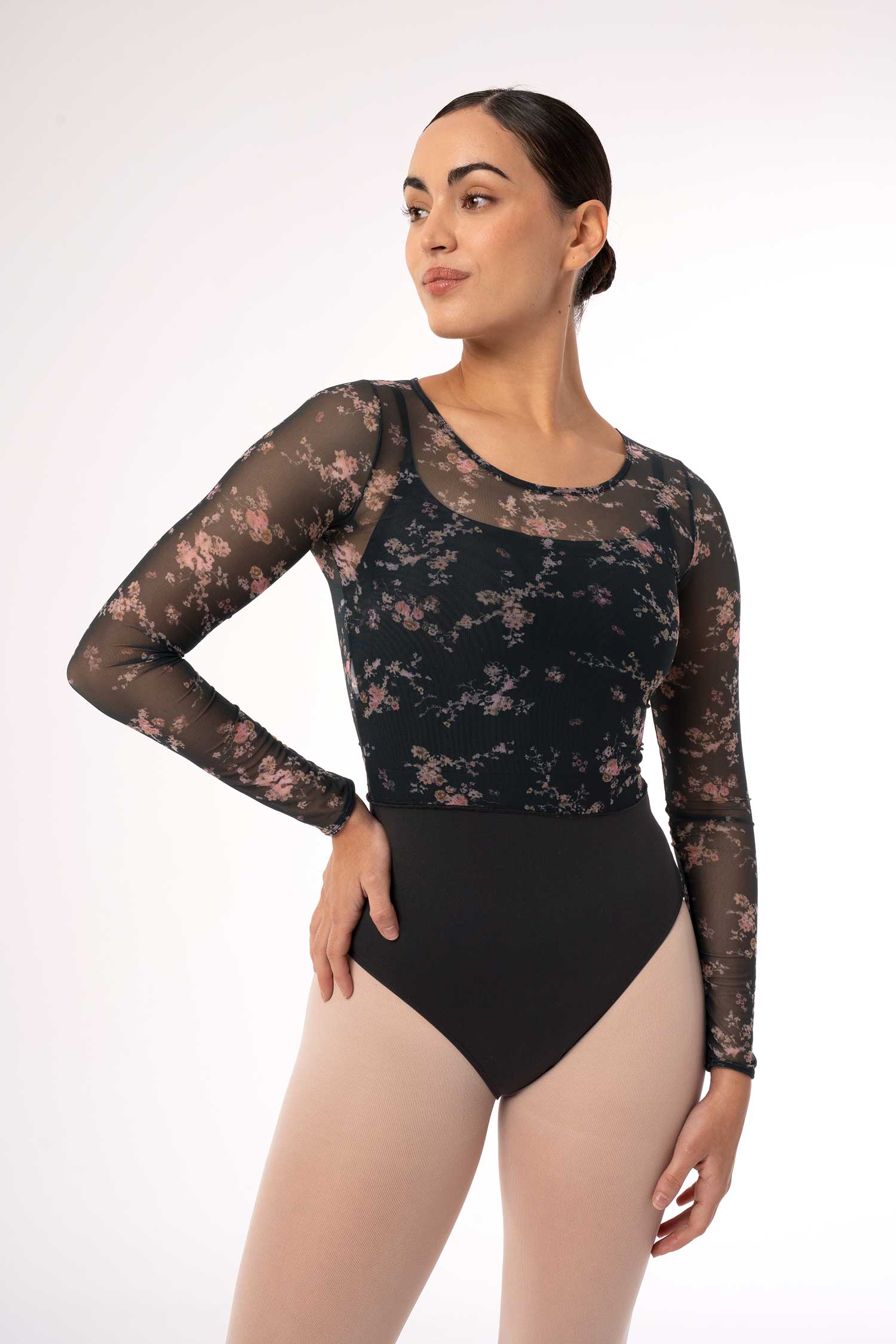 Intermezzo Dance Top – Warm Up Floral Long Sleeve 6645 image 2