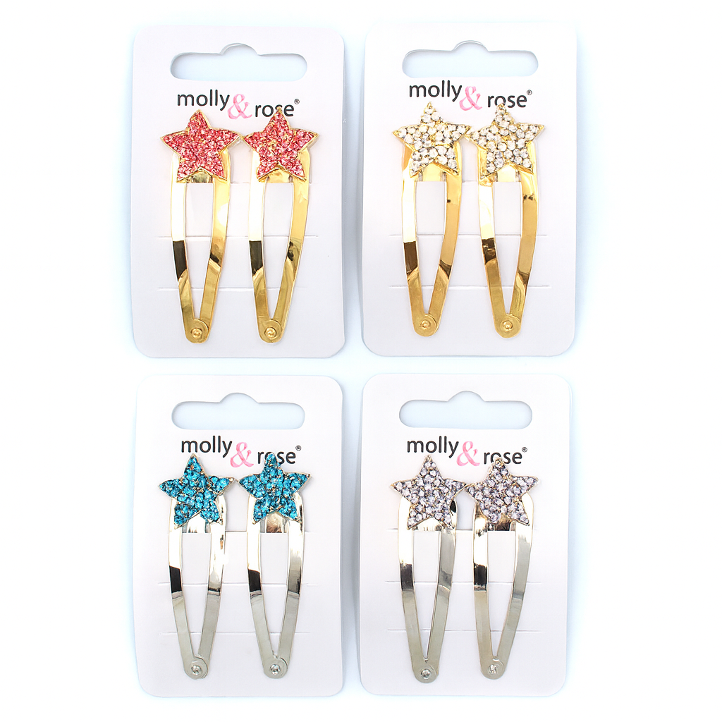 Molly & Rose Hair Clips – Sparkly Star Clips for Little Dancers image 0