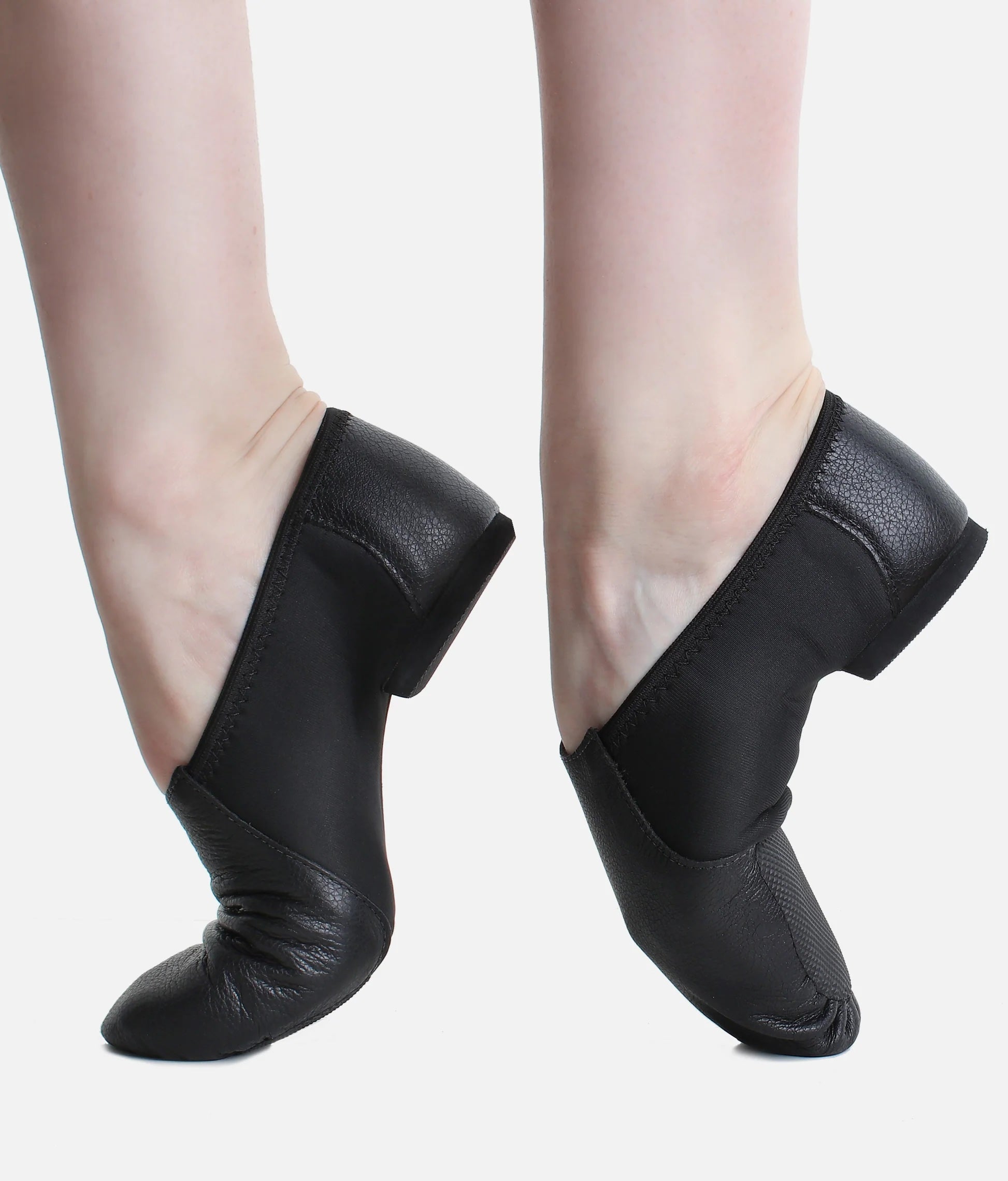 Adult So Danca JZ76L black split sole jazz shoes side view