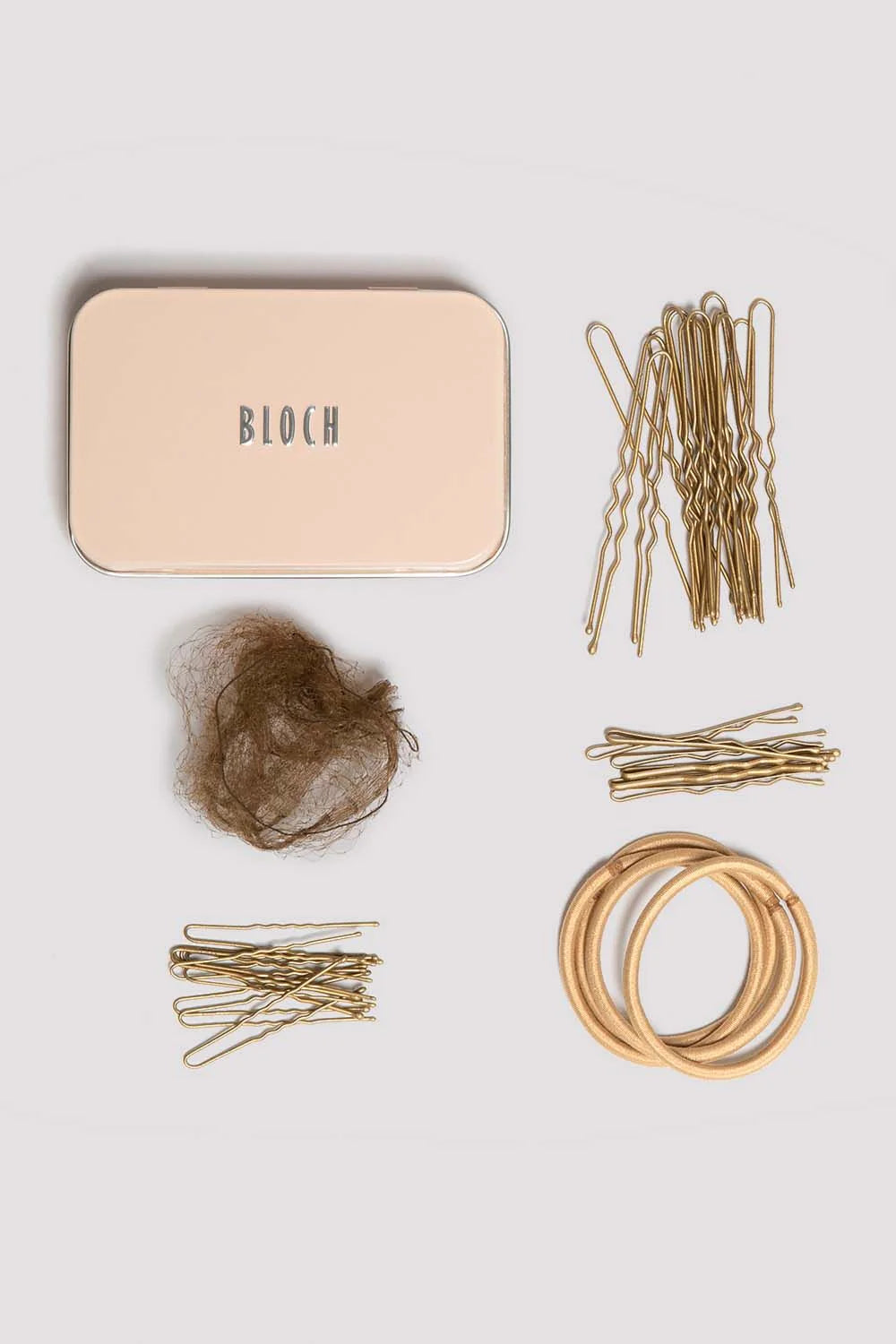 Caramel Bloch ballet hair kit with dance bun essentials for secure performance hairstyles