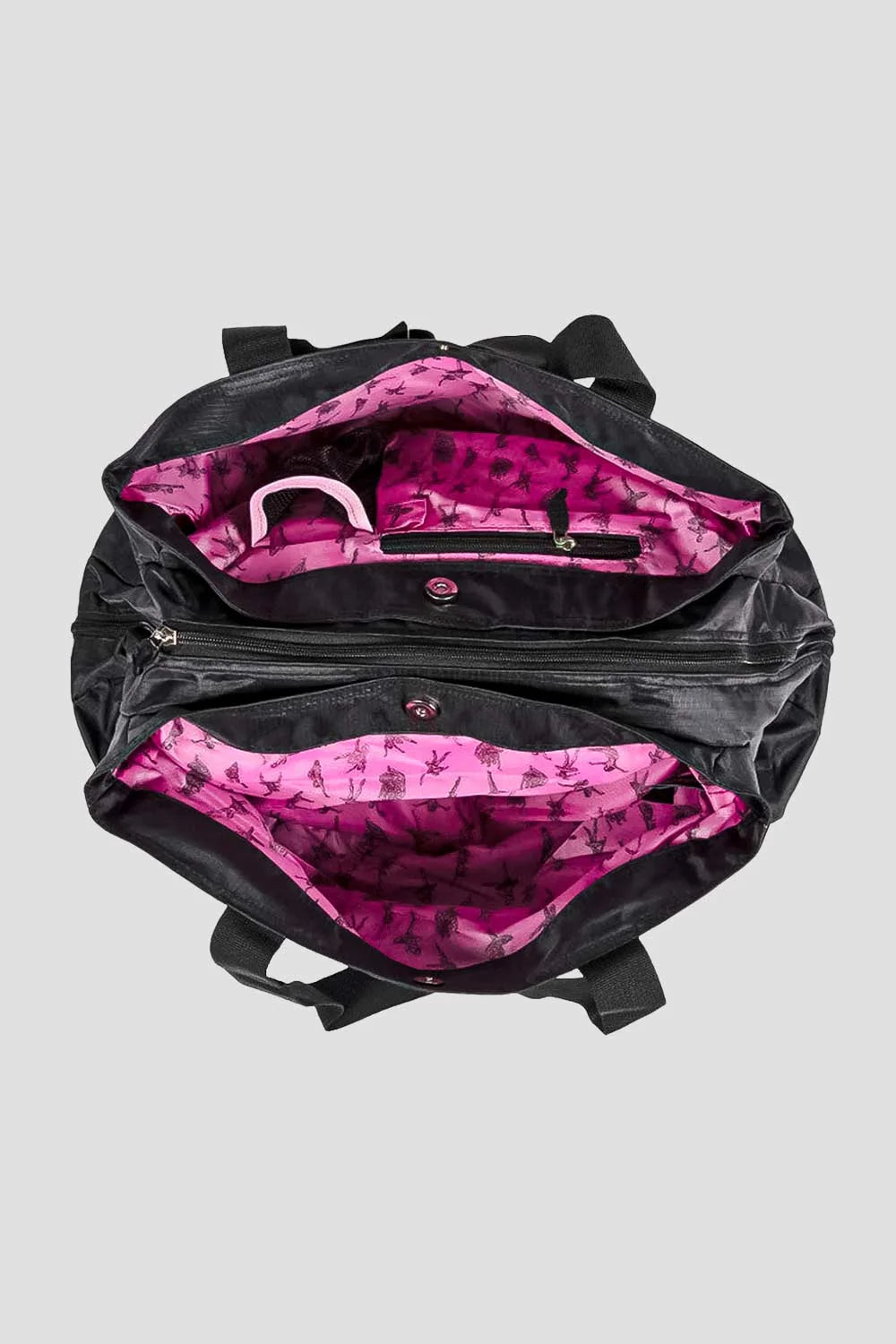 Bloch A310 dance tote bag interior with pink patterned lining