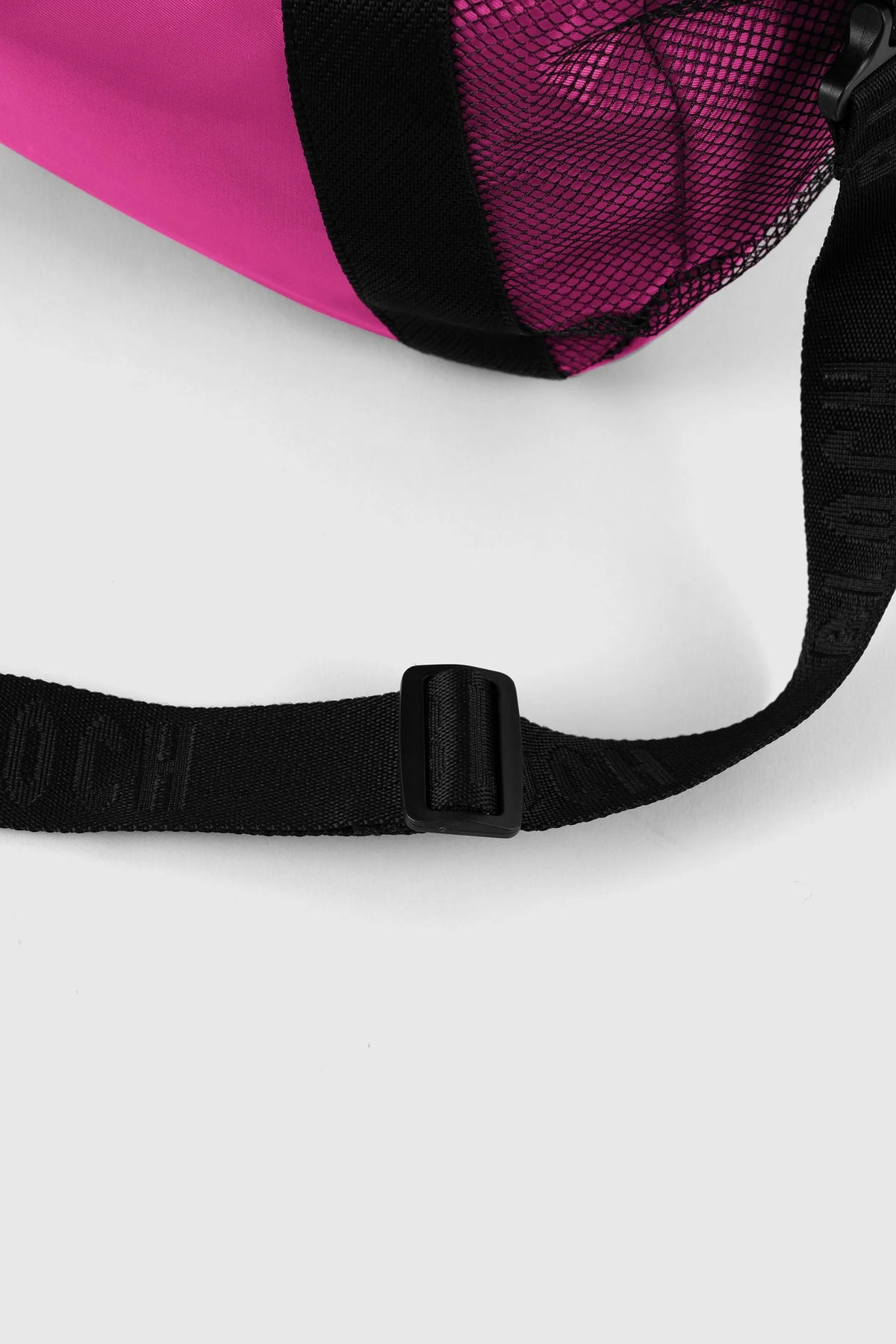 Close-up of adjustable strap on Bloch A6350 hot pink dance bag