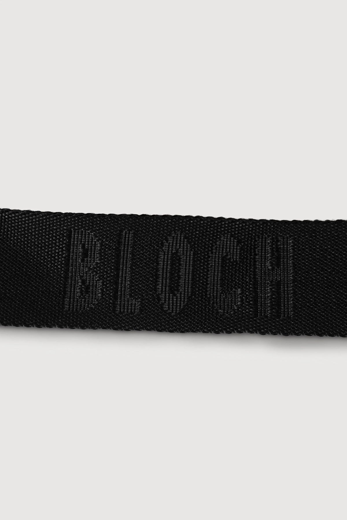 Close-up of Bloch logo on A6350 purple recital dance bag