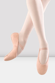 Adult ballet shoes worn with tights