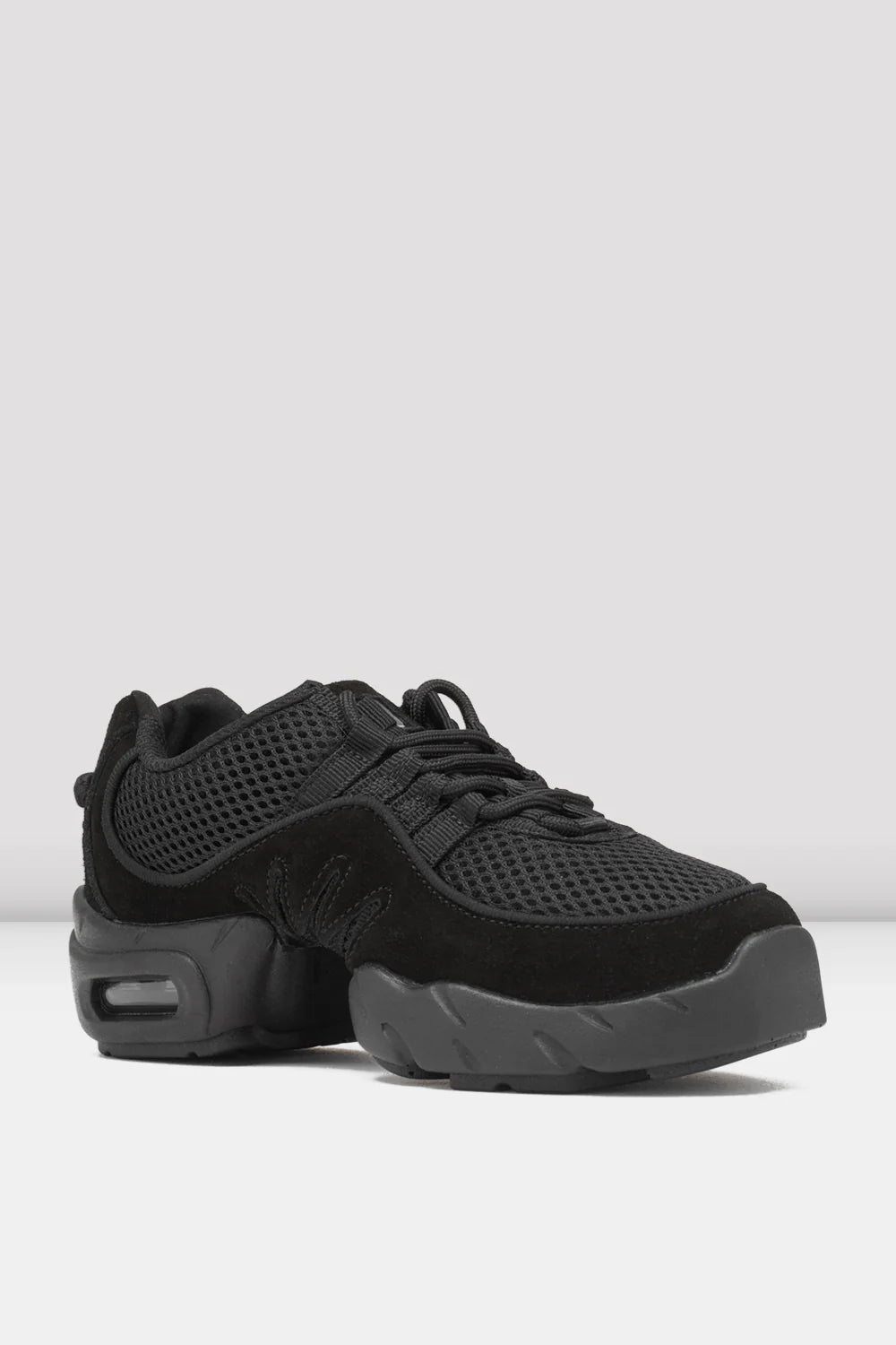 Bloch Boost dance sneakers angled side view black