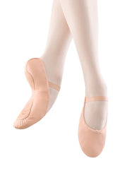 Bloch Dansoft II leather ballet shoes S0258L worn pair showing arch and fit