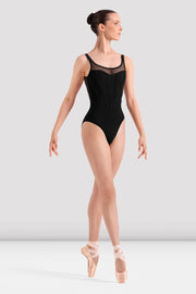 Bloch Evelyn L50013B ladies mesh corset tank dance leotard front view
