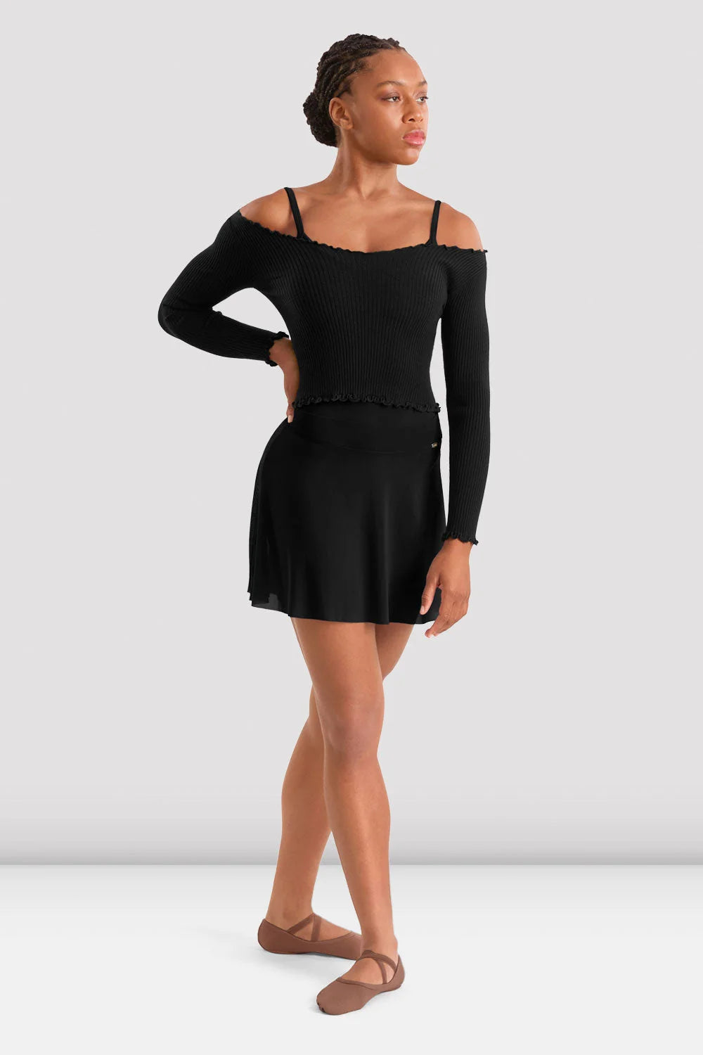 Bloch Mirella Adagio Mesh Ballet Skirt MS10005 in Black front view