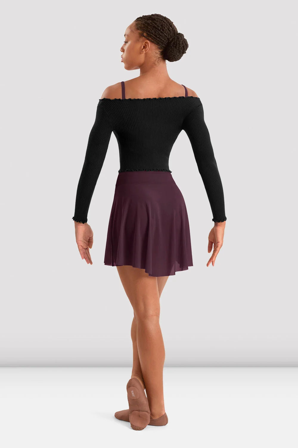 Bloch Mirella Adagio Mesh Ballet Skirt MS10005 in Merlot back view