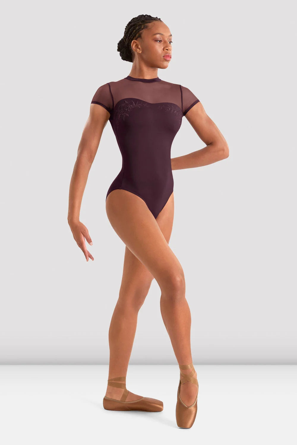 Bloch Mirella Adagio Open Back Leotard M20011LM in Merlot front view