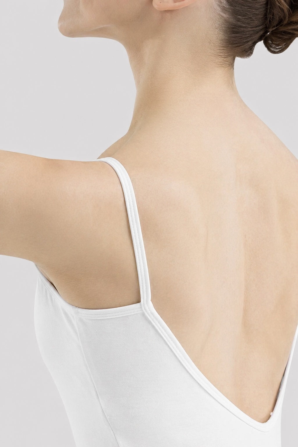 Bloch Sissone ladies ballet leotard L5407 white camisole strap detail worn