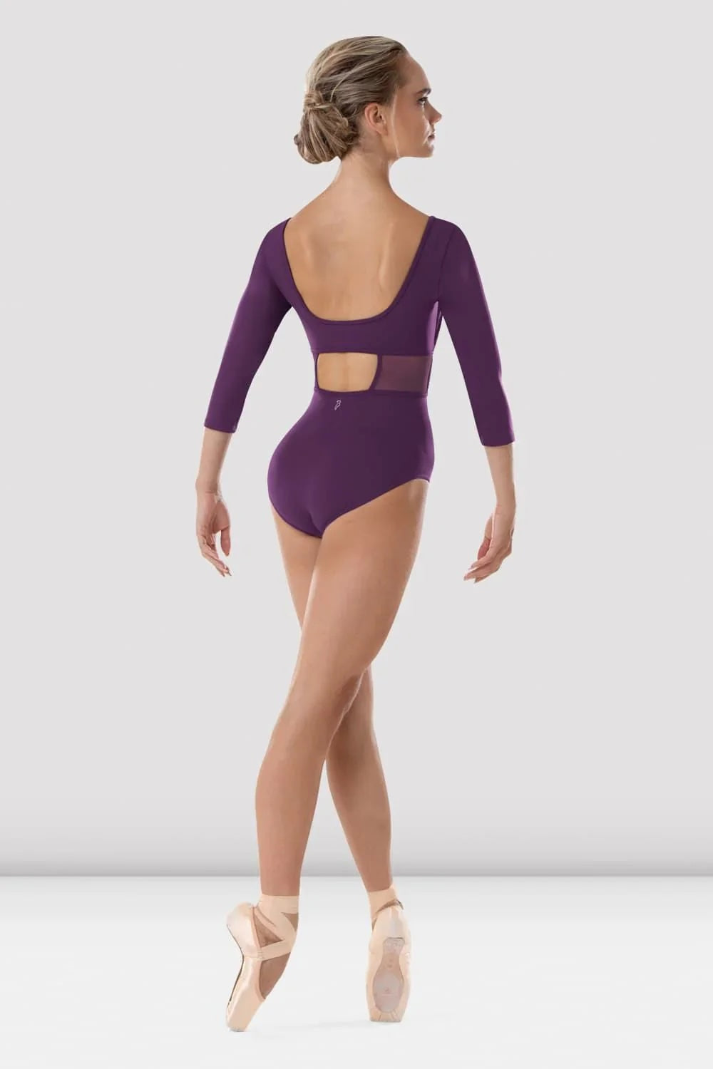 Bloch Zoey ballet leotard back view with mesh panel