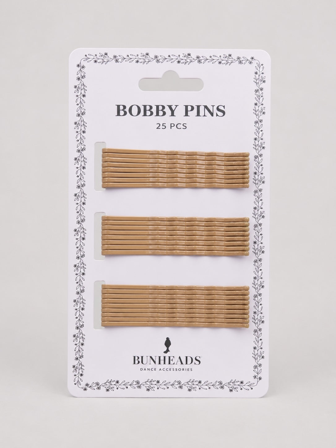 Light brown Bunheads ballet bobby pins for secure dance buns and performance hairstyles