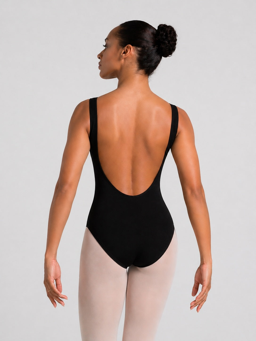 Capezio ENB Grace black ballet leotard back view low back design