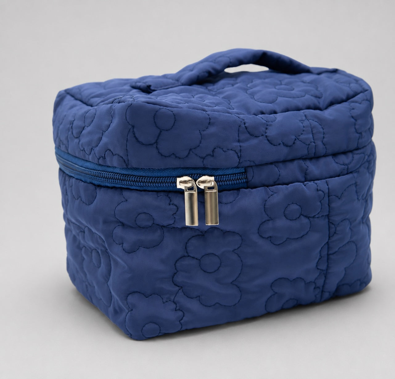 Side view of Capezio Fleur Vanity Case in Pageant Blue B321