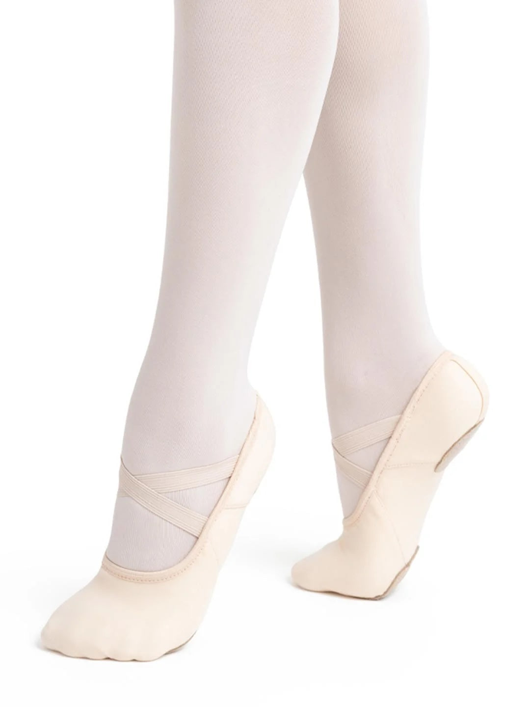 Capezio Hanami canvas split sole ballet shoes worn side view