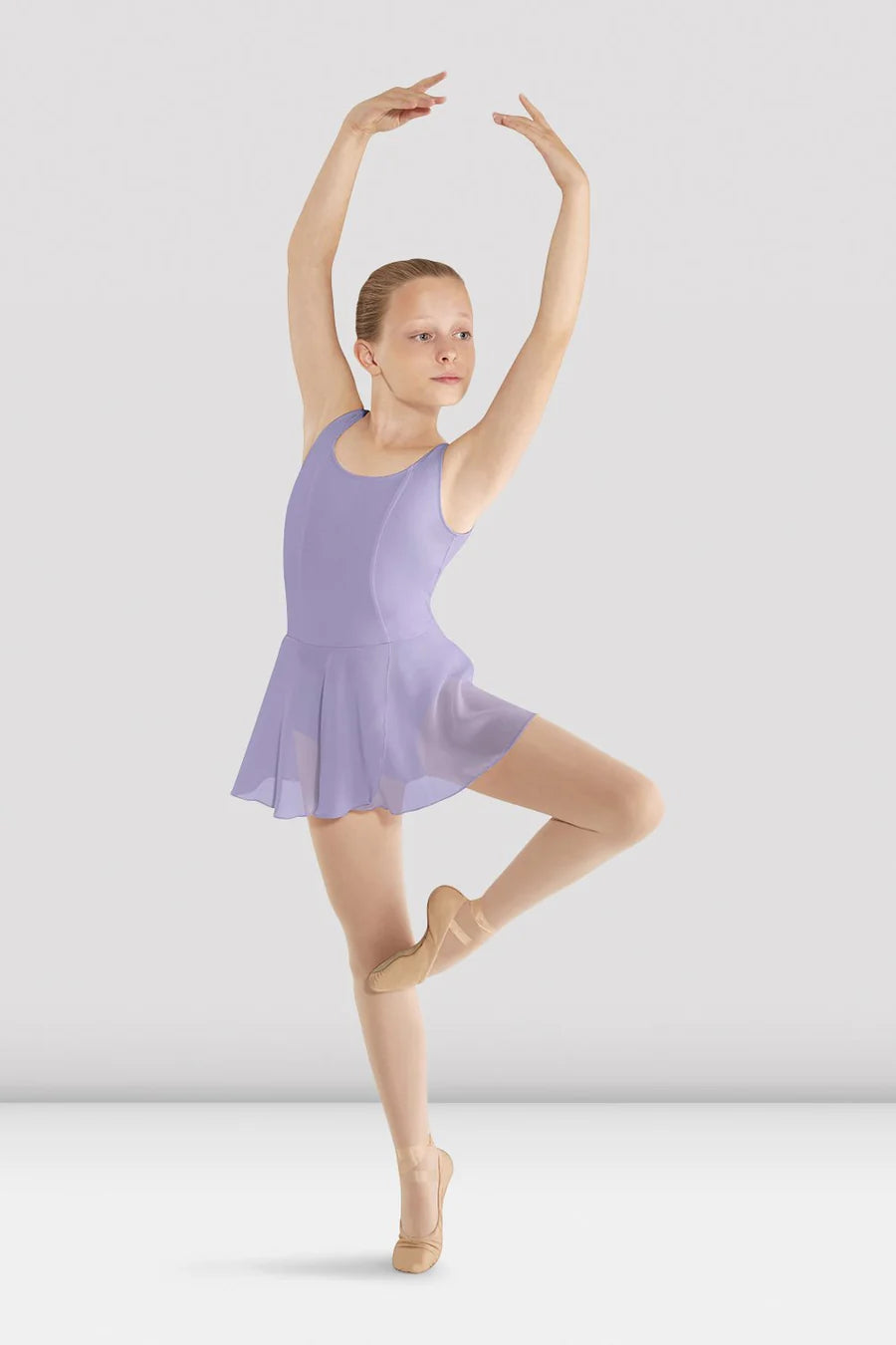 Girls Mirella Skirted Tank Leotard - Age 4-6, Lilac image