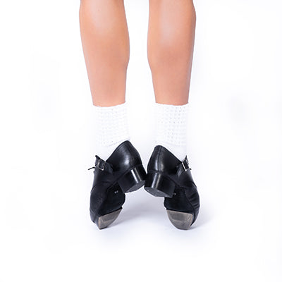 Antonio Pacelli essential jig shoes back view worn – Irish dancing hard shoes