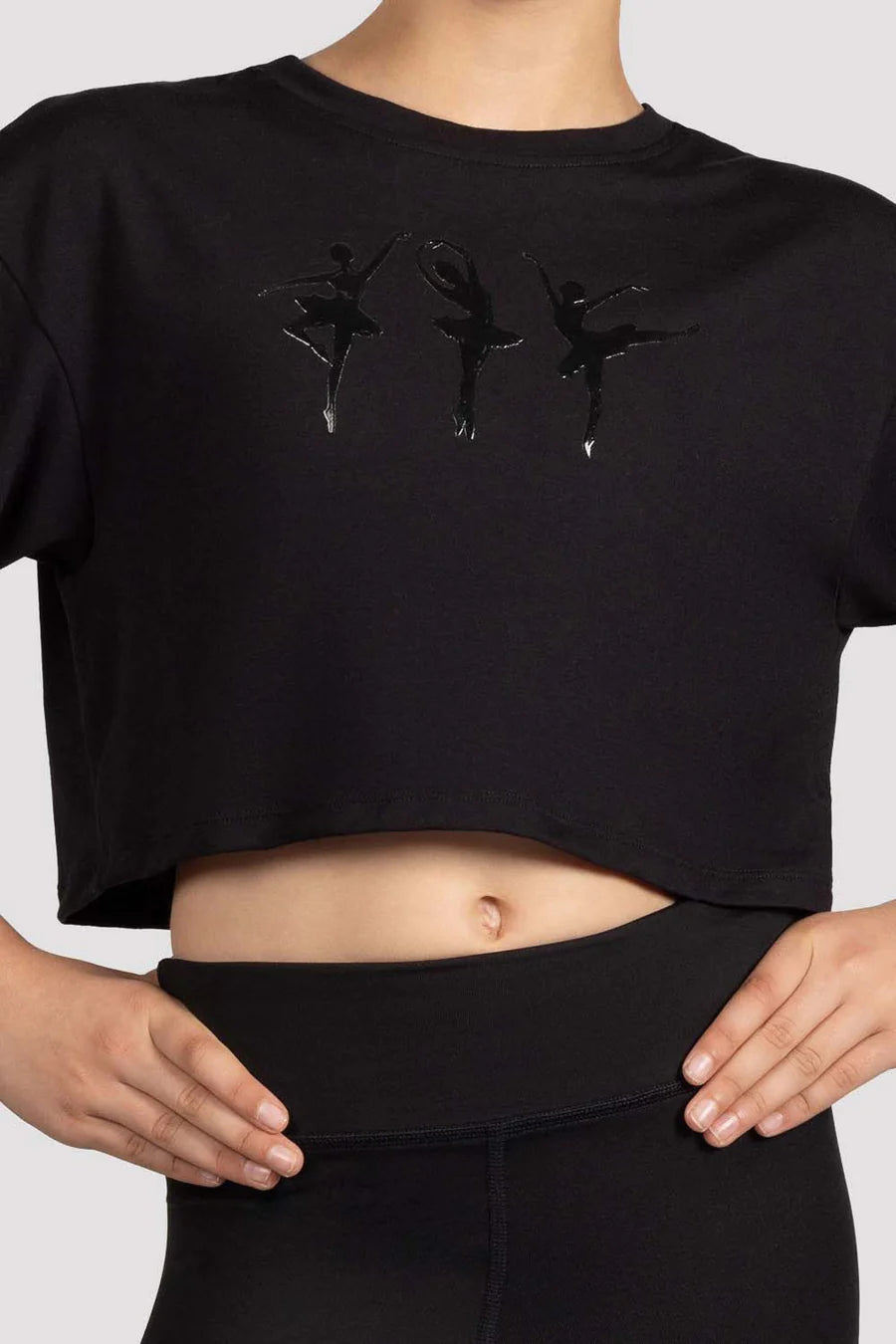 Girls Crop Top – Mirella Glow Girl Ballerina Print M5163 image 2