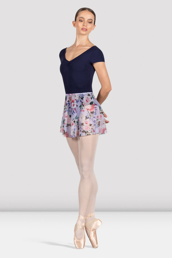 Bloch Ladies Floral Ballet Skirt R0241 – Elegant Chiffon Dance Skirt - Bouquet, Adult Petite - Small image