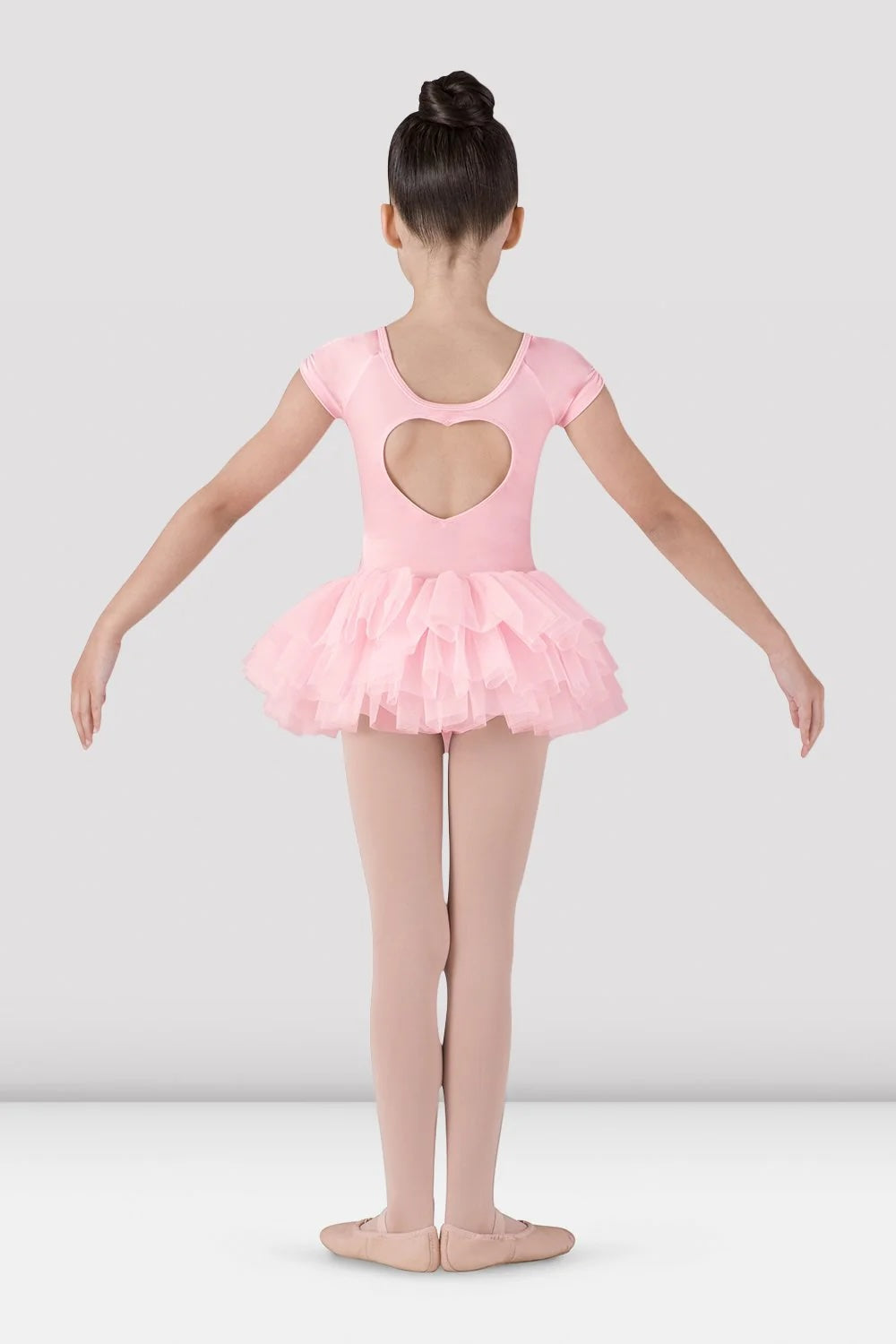 girls ballet tutu leotard pink heart back detail