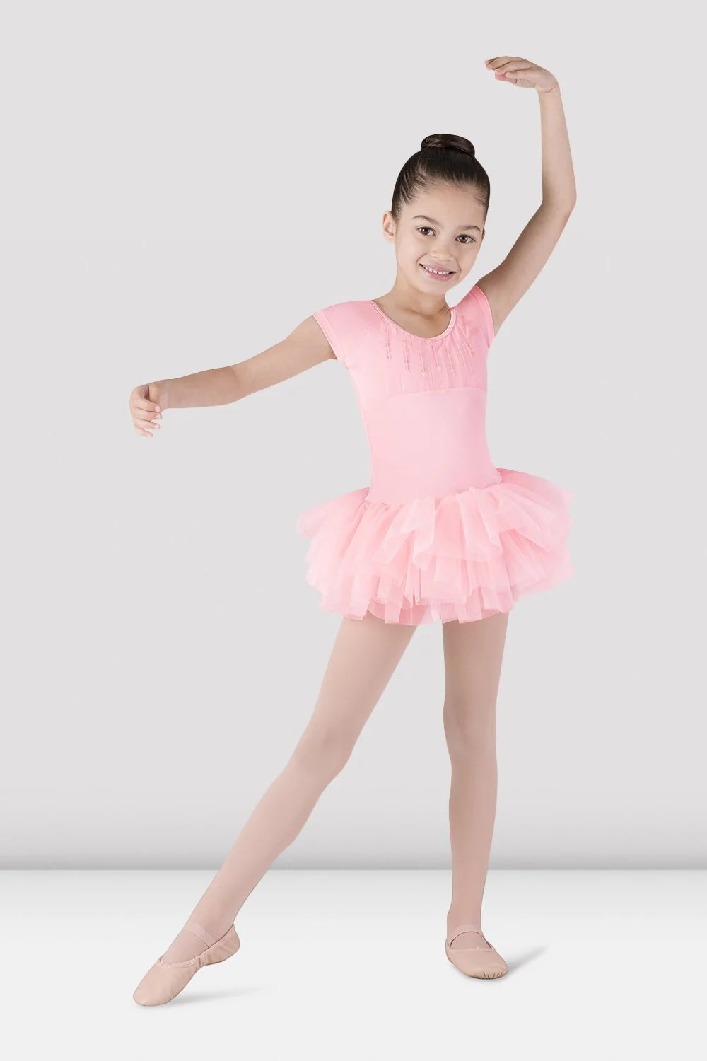 girls ballet tutu leotard pink sequin bodice front view