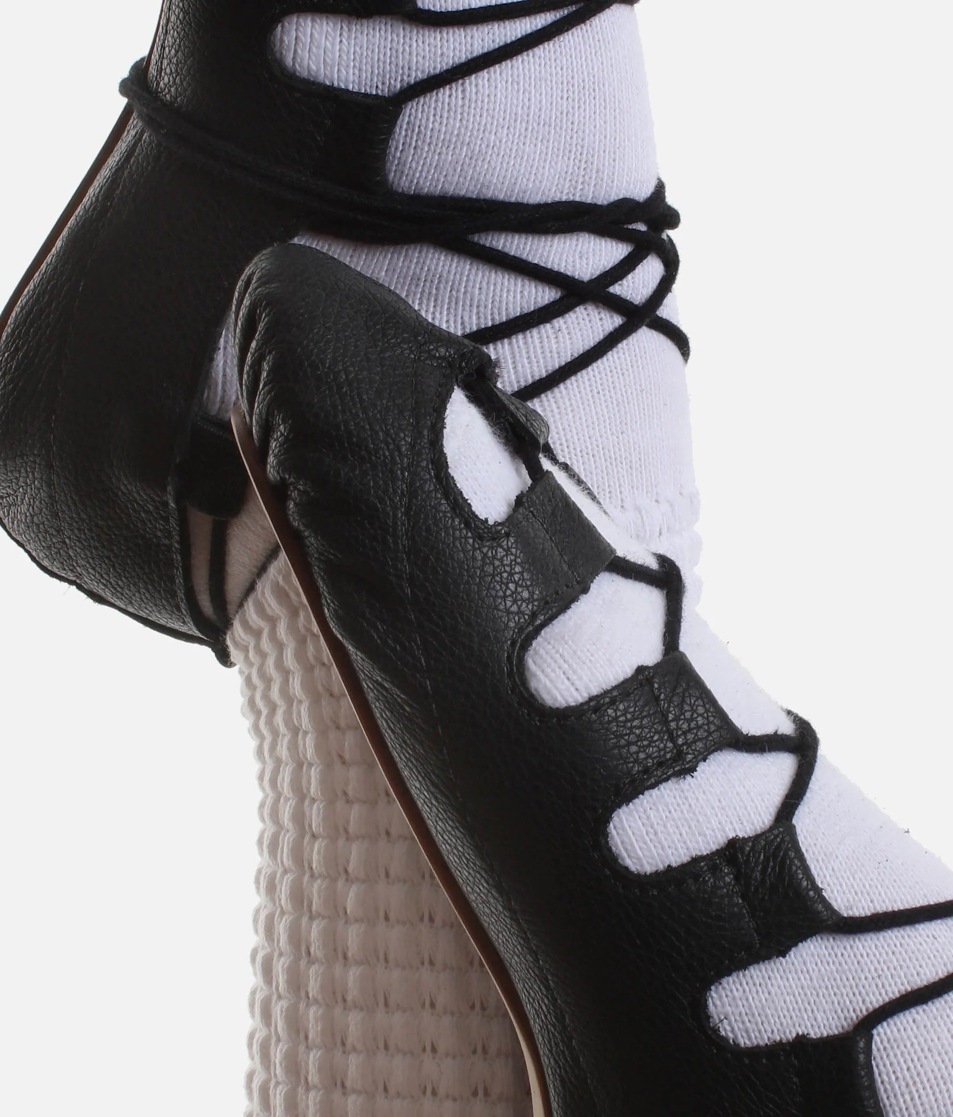 Goleen Irish dancing pumps for children black leather close up worn