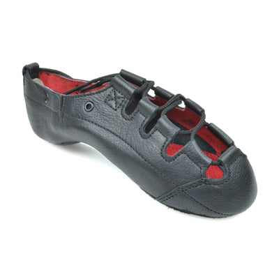 Hullachan Irish dancing pumps split sole Pro H4 black angled side view
