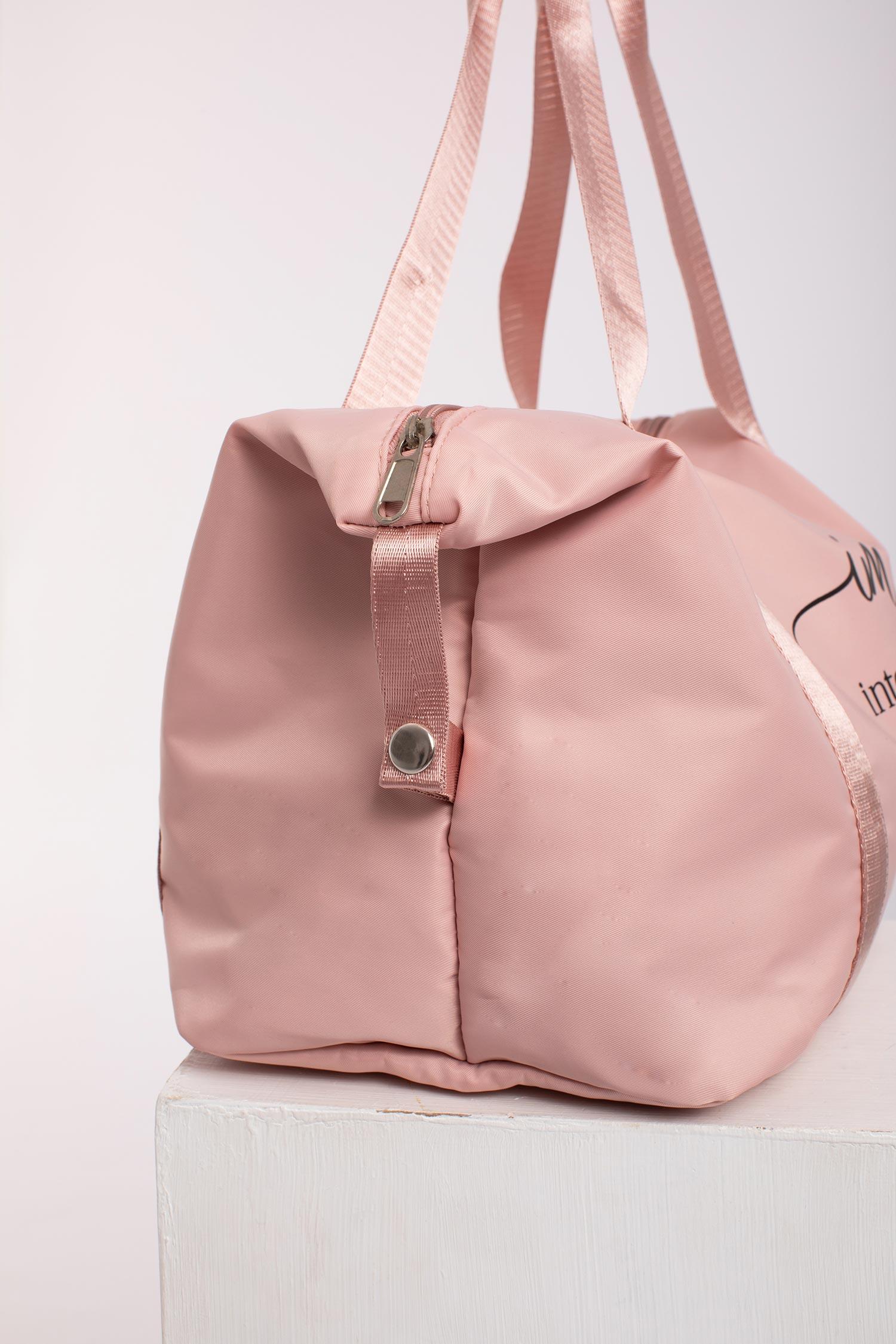 Intermezzo Delani pink dance bag side profile showing capacity