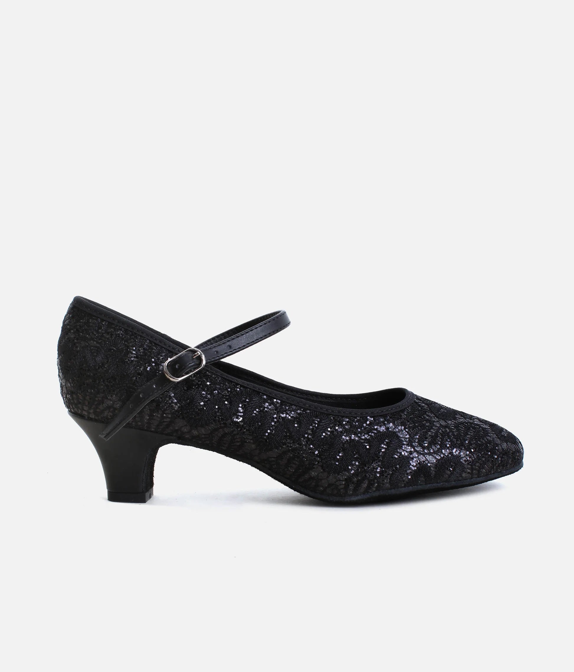 Low heel ballroom dance shoes side view