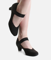 Low heel ballroom dance shoes So Danca BL184 worn front view