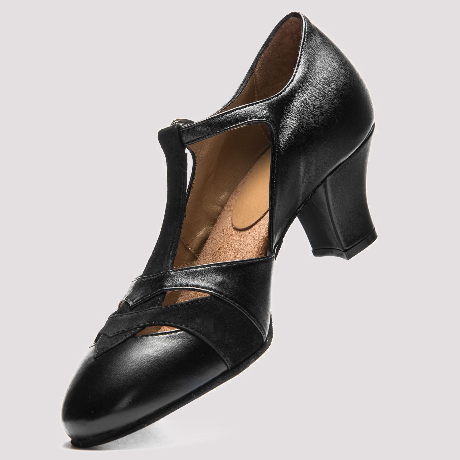 Rumpf 9233 Leather Social Dance Shoes in Black - front view