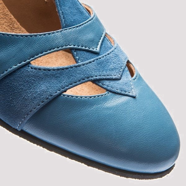 Rumpf 9233 Leather Social Dance Shoes in Blue - toe detail