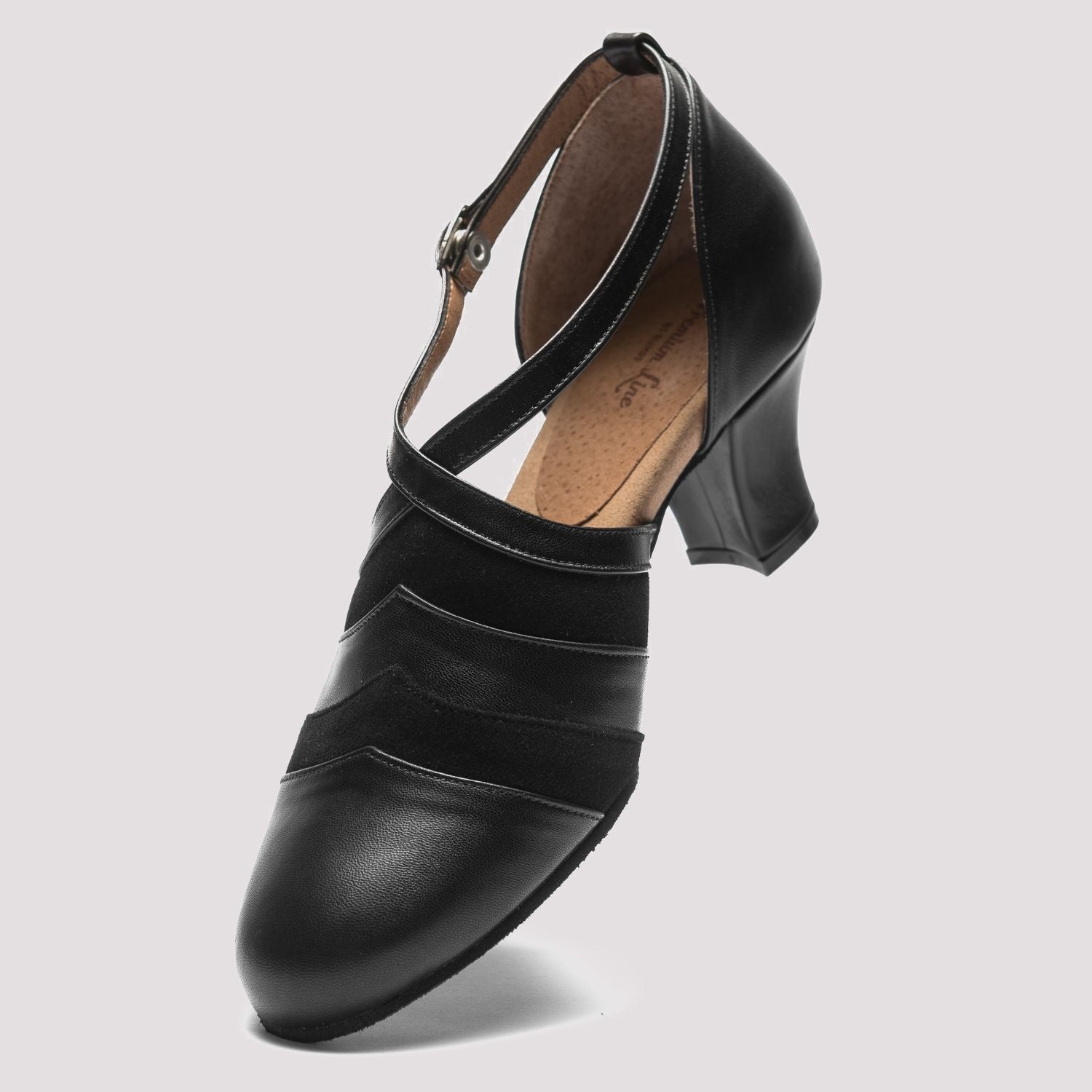 Rumpf 9240 Leather Social Dance Shoes in Black - front angle