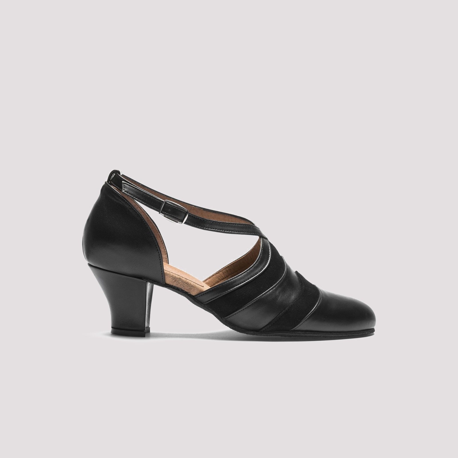 Rumpf 9240 Leather Social Dance Shoes in Black - side view