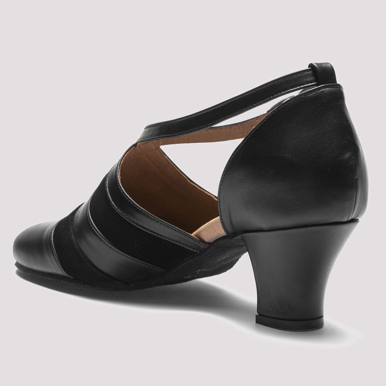 Rumpf 9240 Leather Social Dance Shoes in Black - side back view