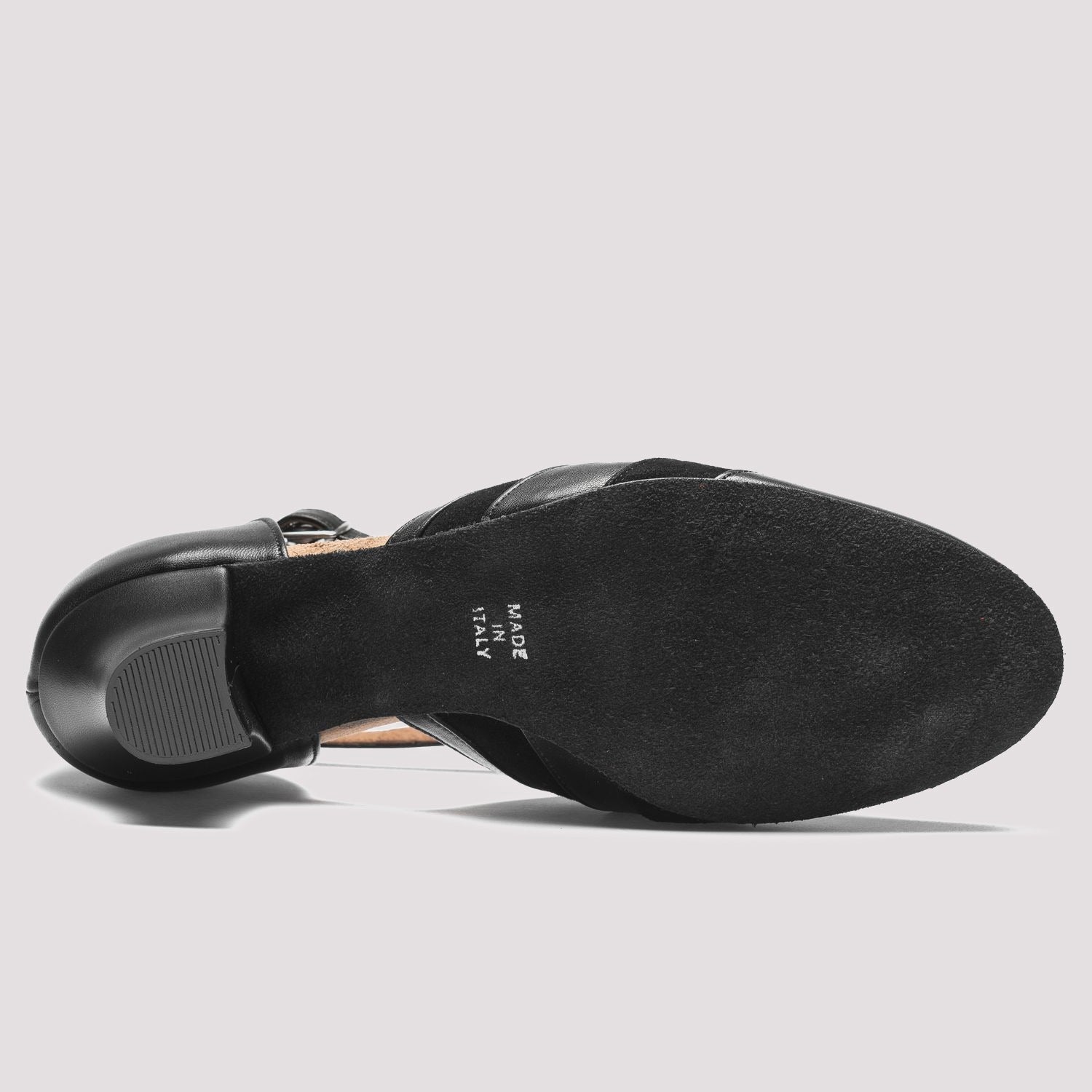Rumpf 9240 Leather Social Dance Shoes in Black - suede sole detail
