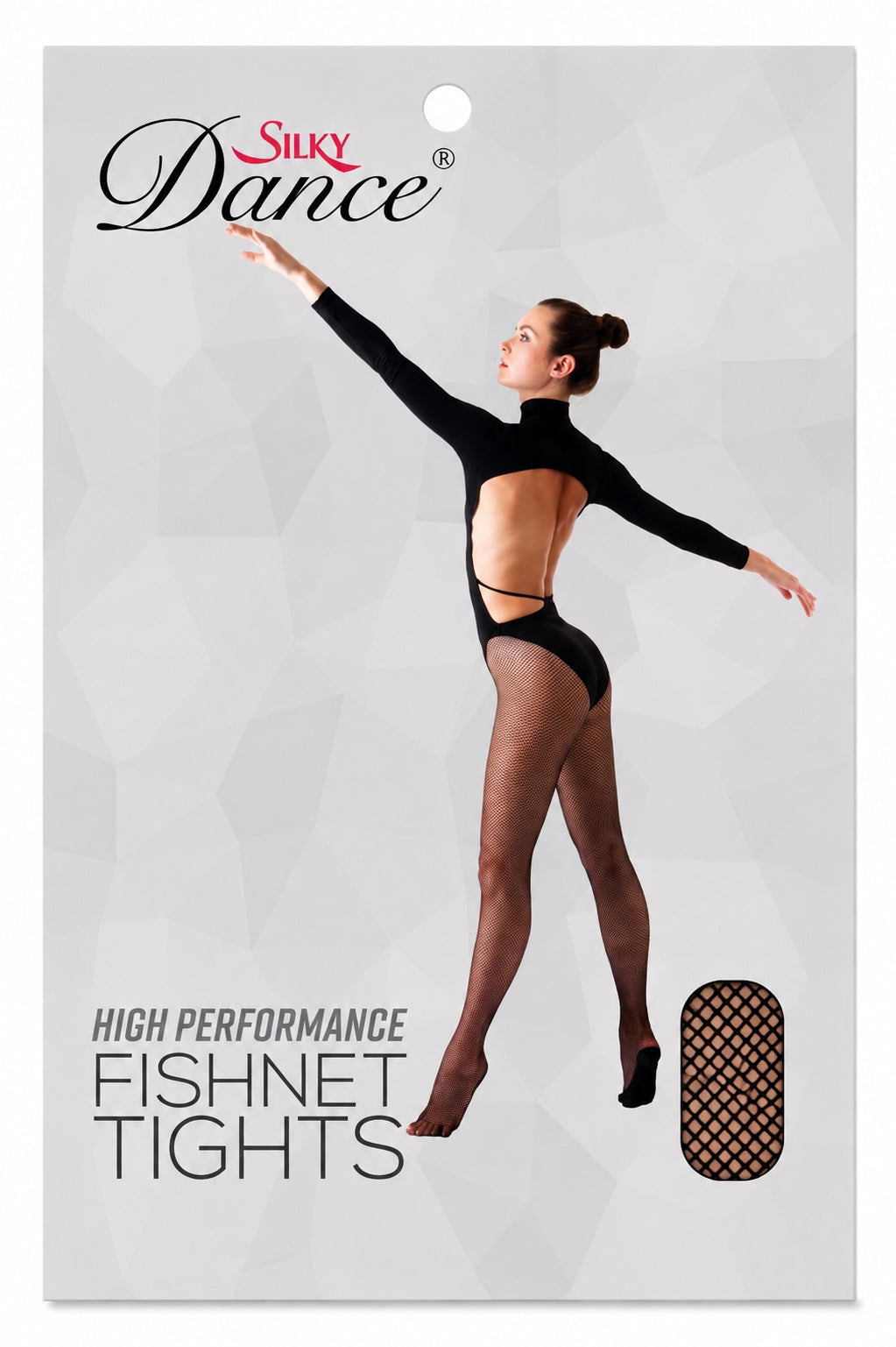 Silky High Performance professional fishnet dance tights packaging