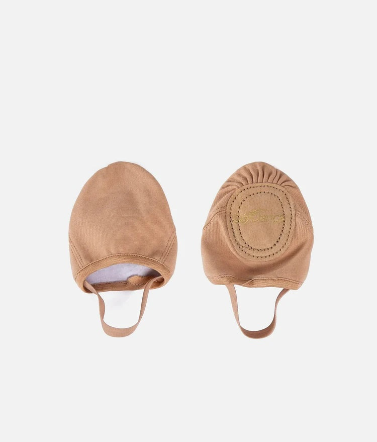 Nude So Danca BA45 stretch canvas half sole dance shoes showing top and suede sole