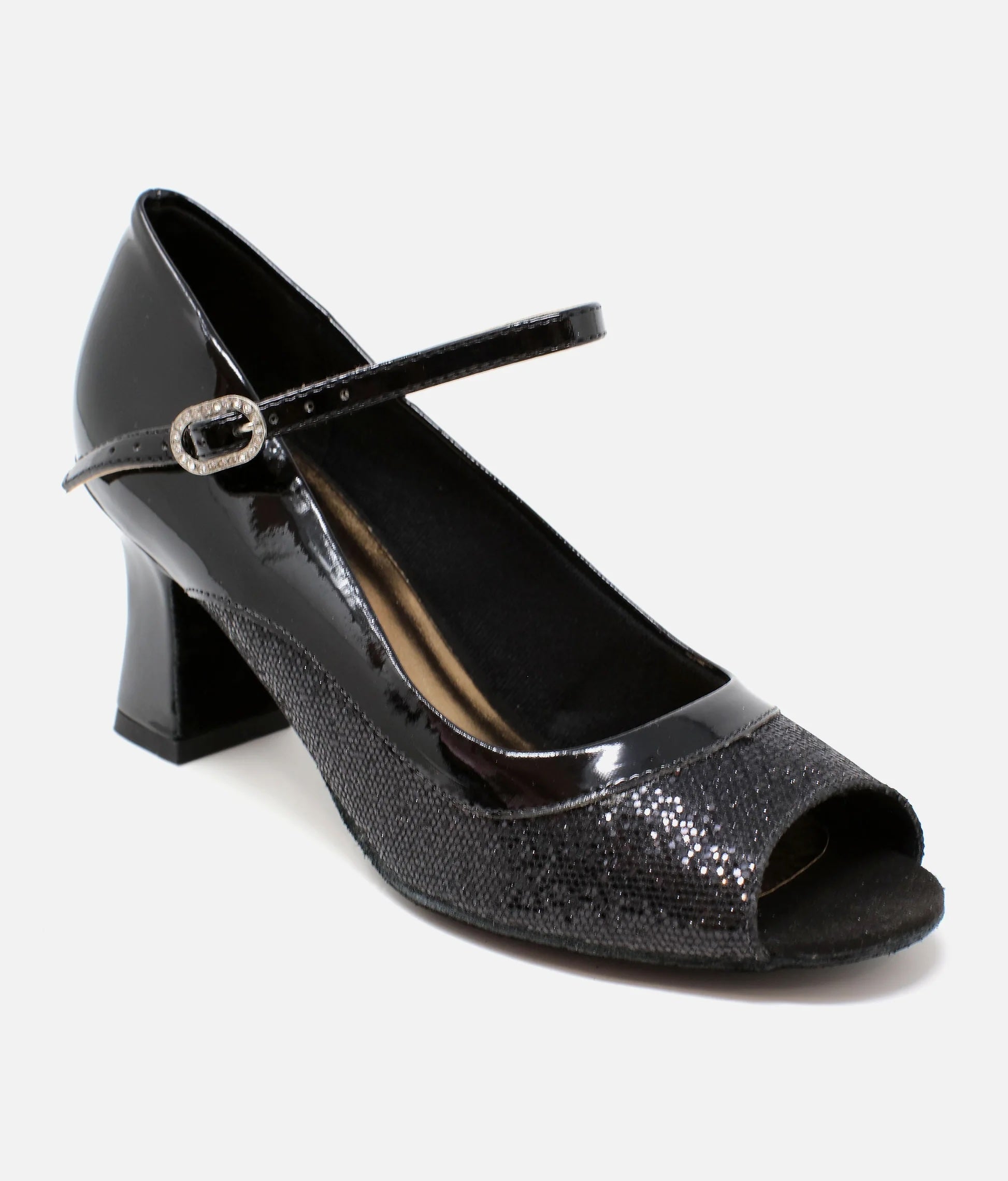 So Danca BL194 black ballroom court dance shoe top side view
