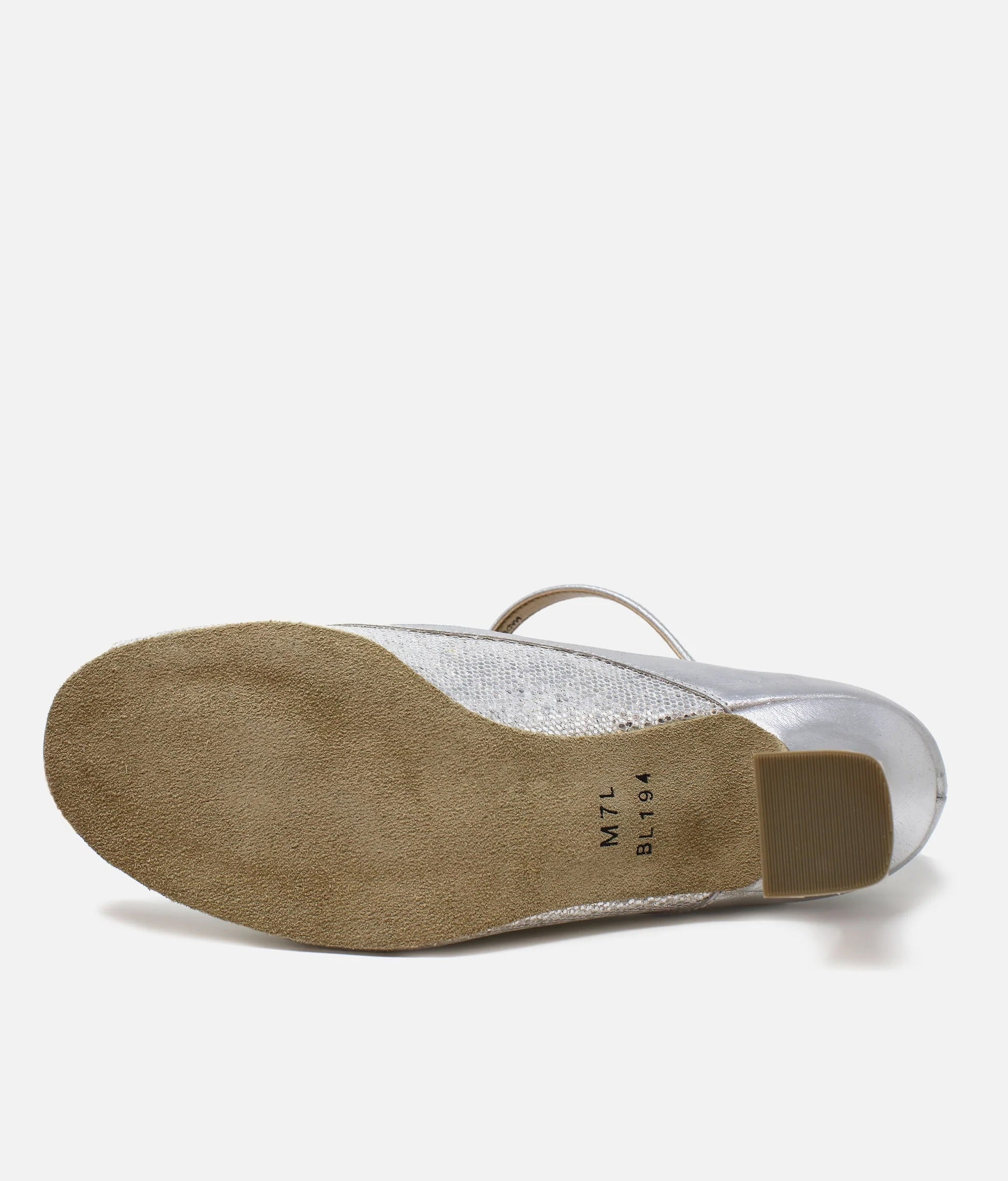Suede sole of So Danca BL194 silver ballroom court dance shoe
