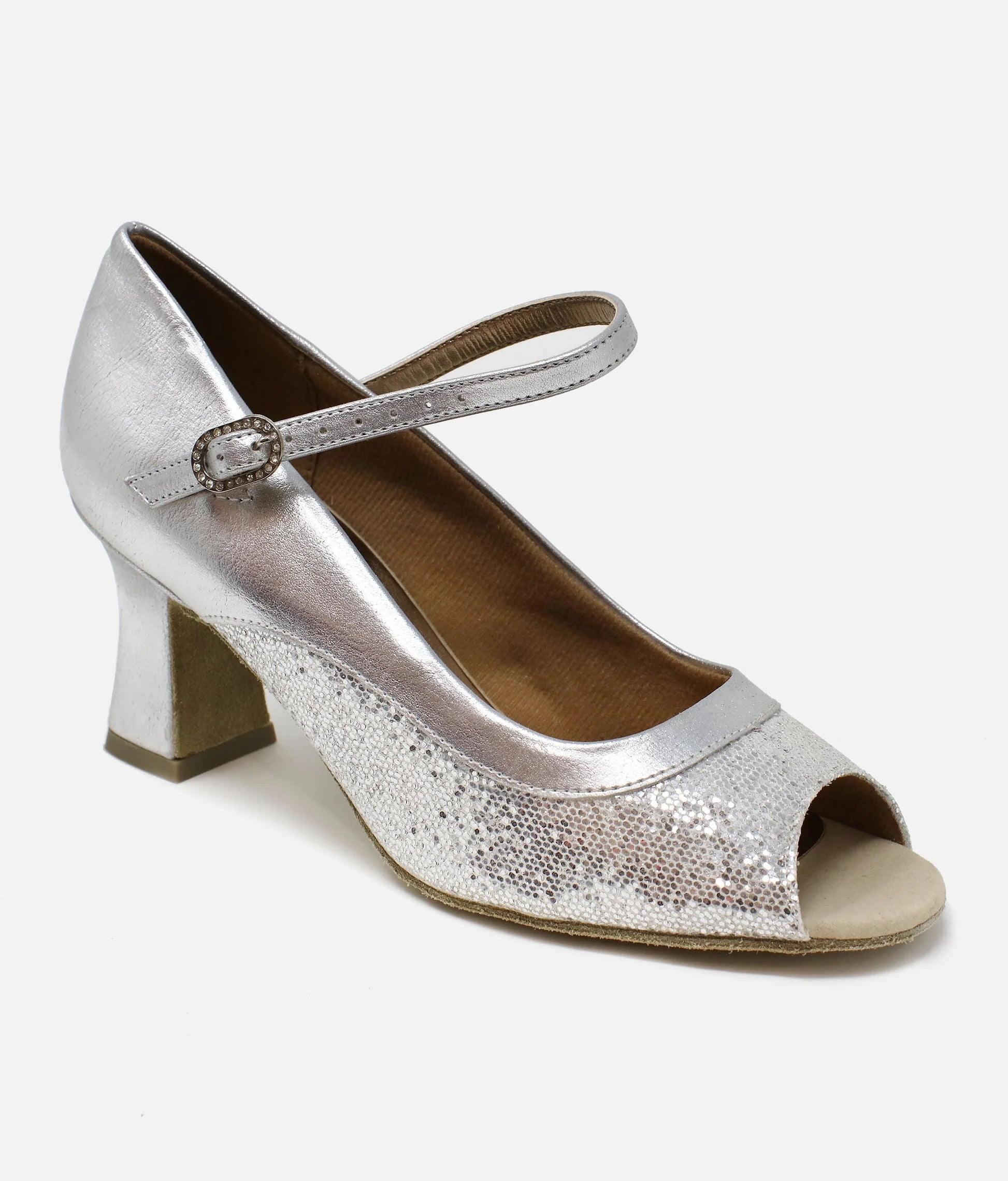 So Danca BL194 silver ballroom court dance shoe top side view