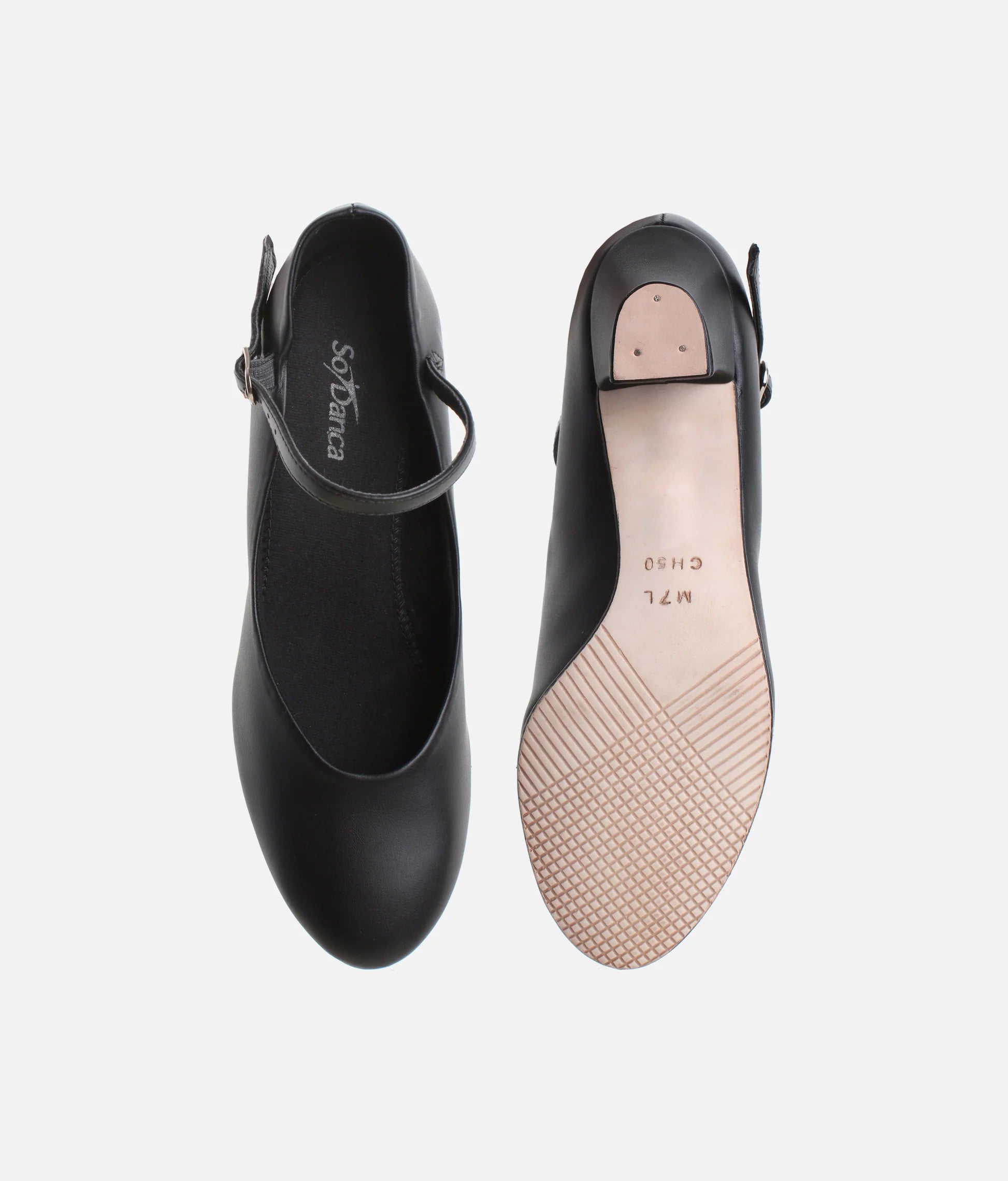 So Danca CH50 character shoes black top and sole view