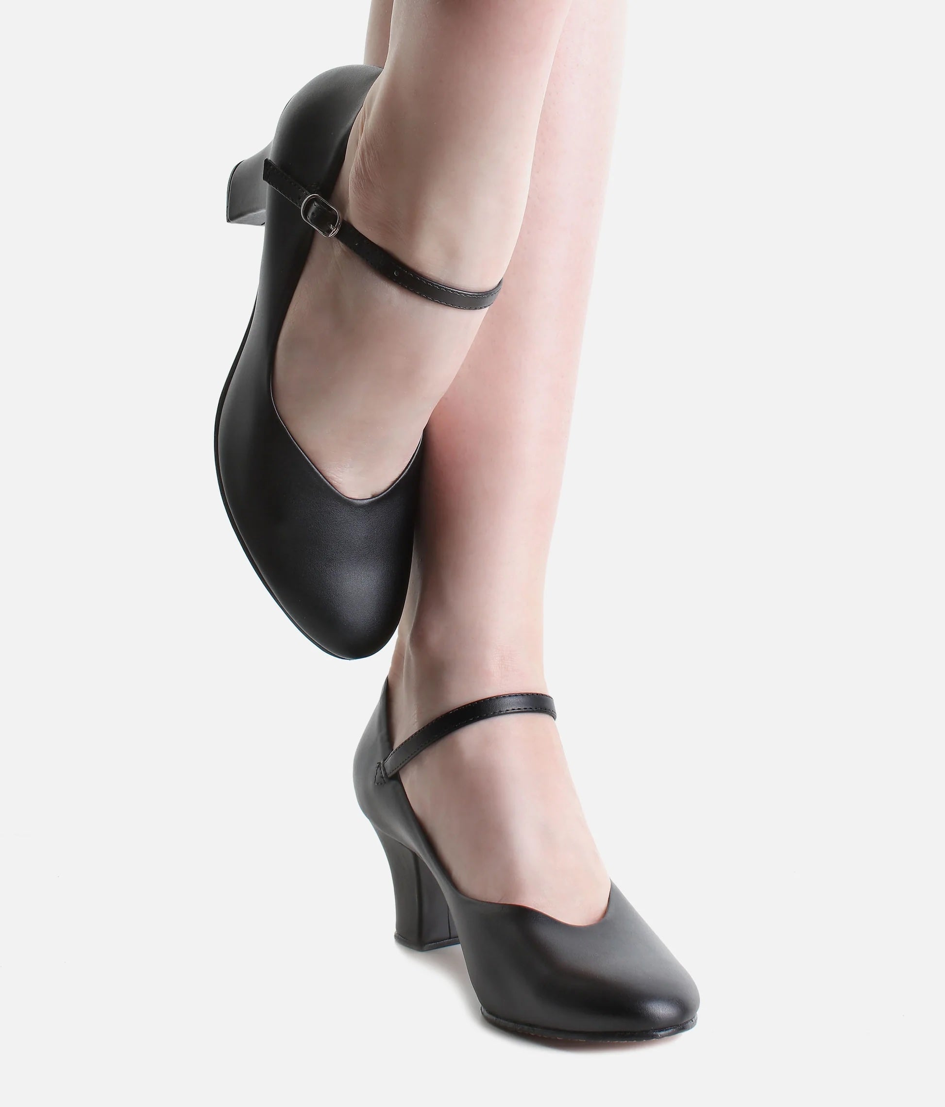 So Danca CH52 black character dance shoes side view worn