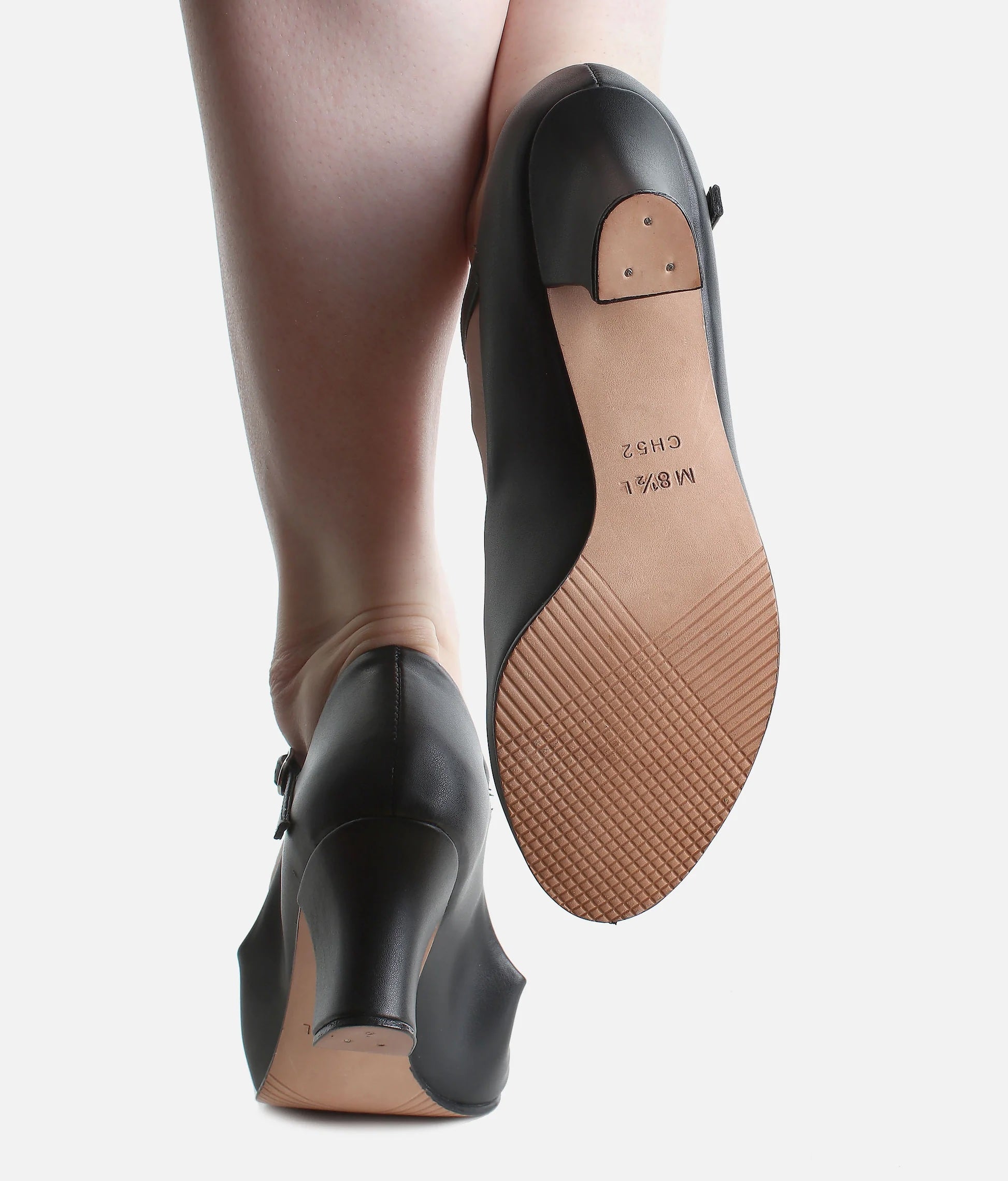 So Danca CH52 black character dance shoes sole view worn