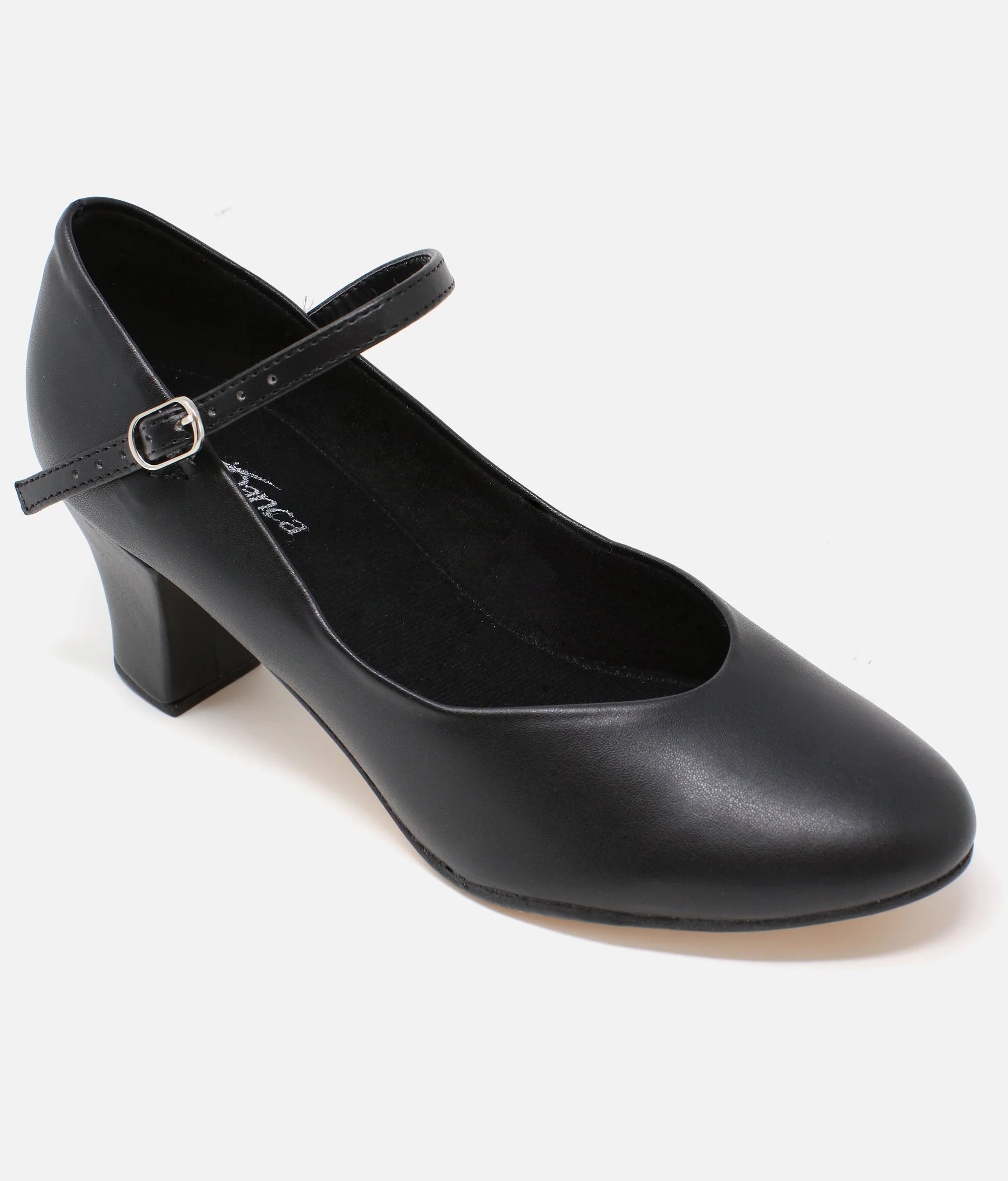 So Danca CH52 black character dance shoes top view single shoe