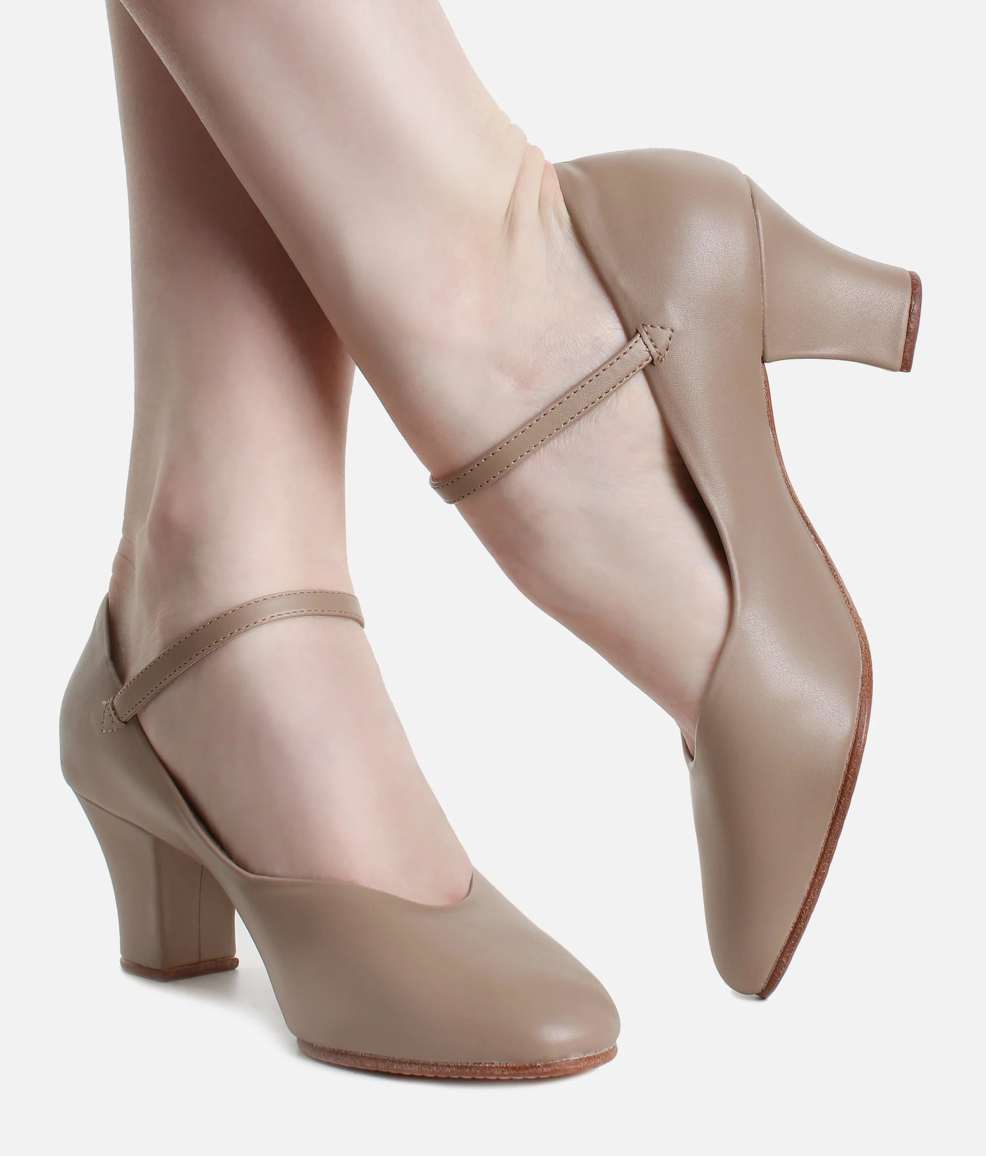 So Danca CH52 tan character dance shoes side view worn