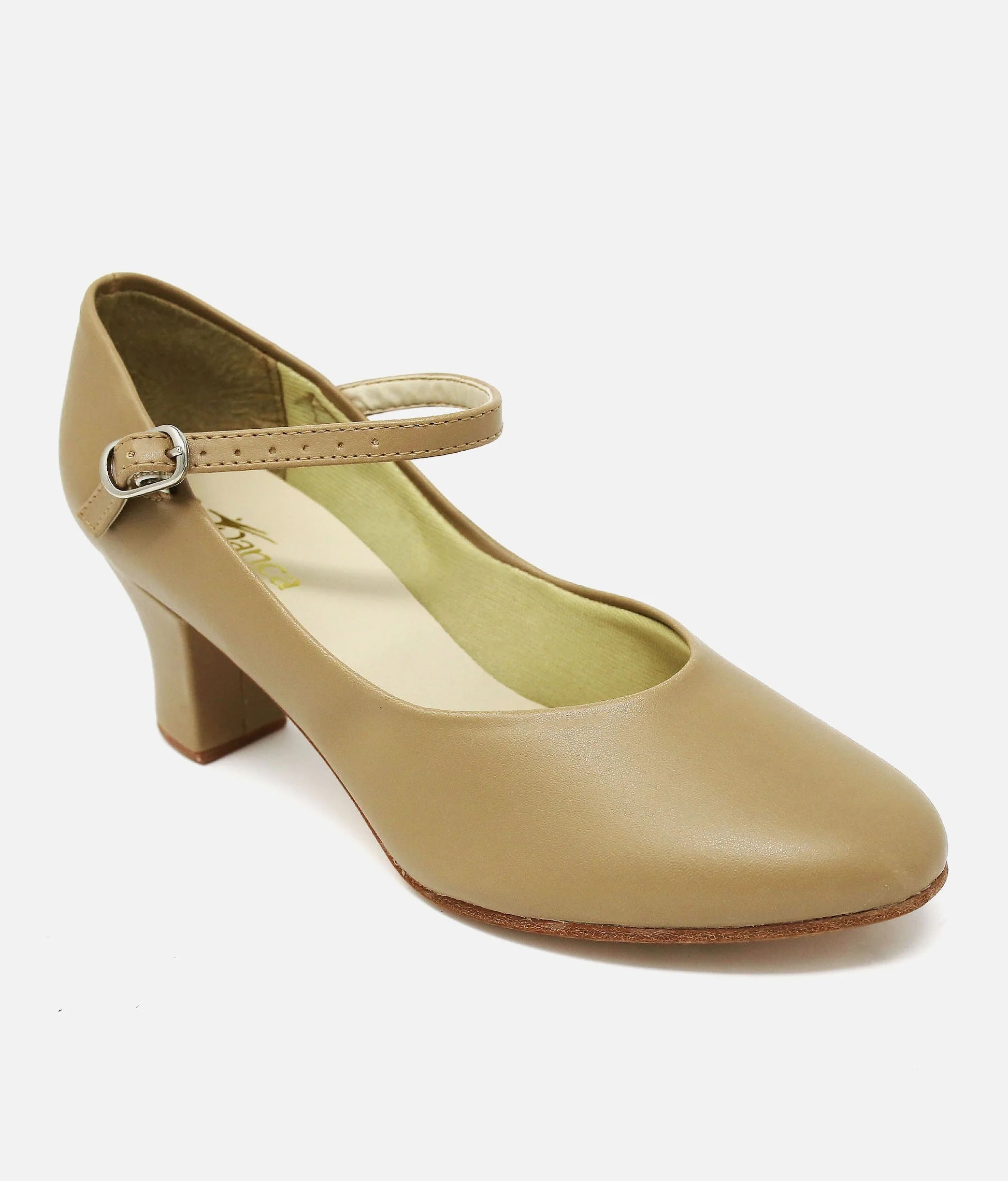 So Danca CH52 tan character dance shoes top view single shoe